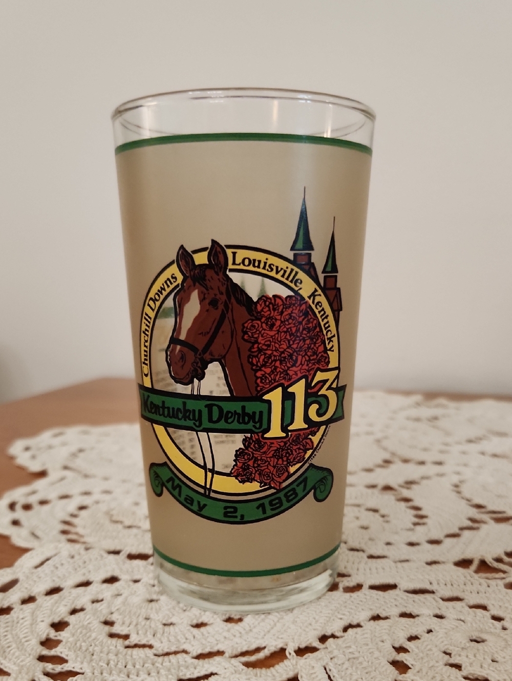 Kentucky Derby Glass - 1987
